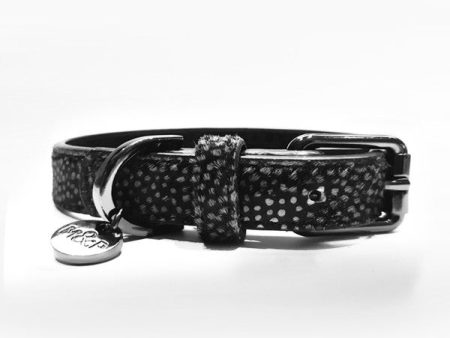 MILK & PEPPER - JAGUAR - PRINTED LEATHER COLLAR LEAD  - BLACK Sale