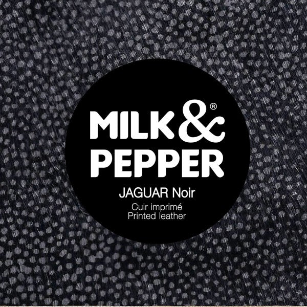 MILK & PEPPER - JAGUAR - PRINTED LEATHER COLLAR LEAD  - BLACK Sale