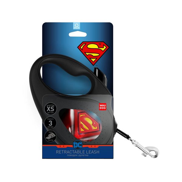 COLLAR  retractable WAUDOG leashes have the iconic images of popular superheroes - SUPERMAN LOGO Discount