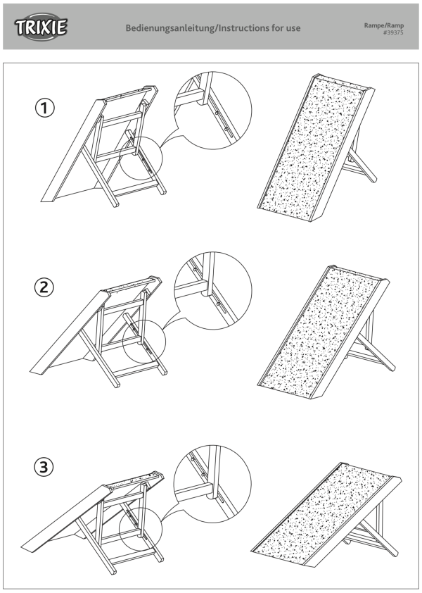 Trixie Dog ramp, adjustable in height Fashion