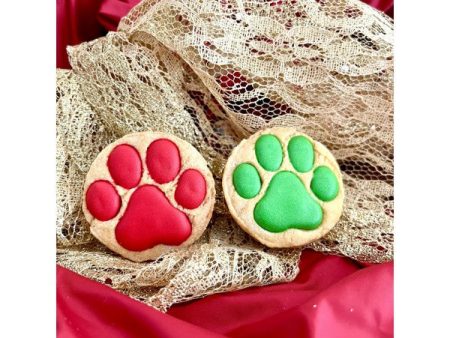 Dolci Impronte Xmas Paws 5 Handcrafted Biscuits - Red and Green Paws - 100g Online Hot Sale